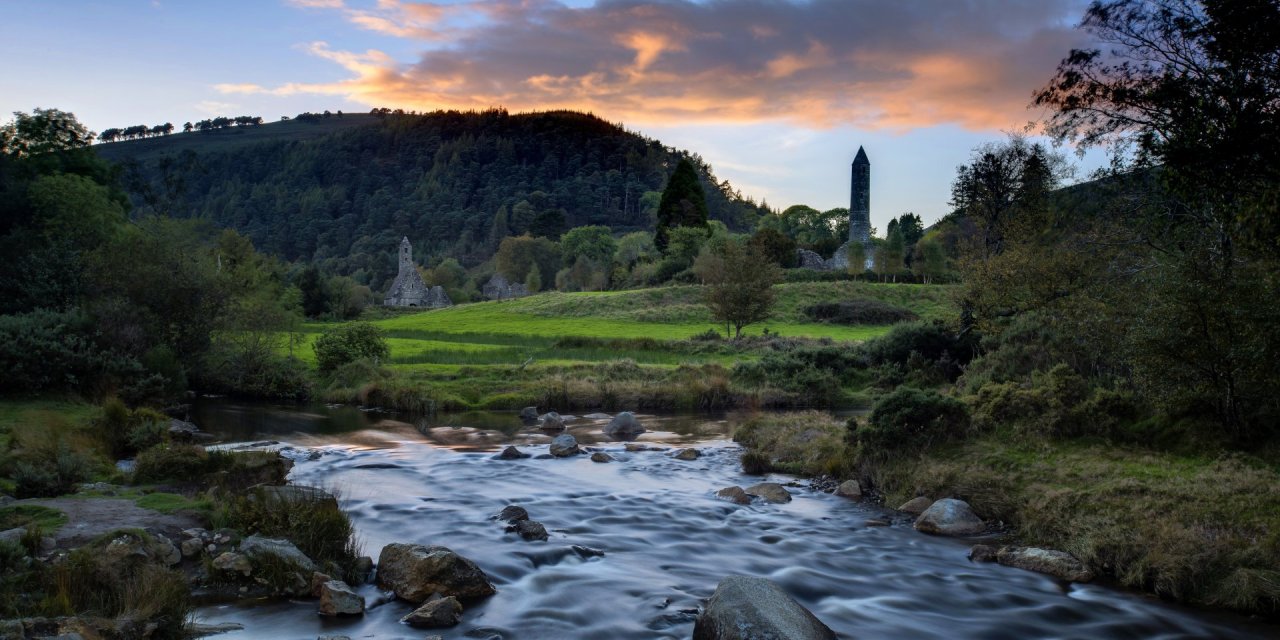 Glendalough Monastic Site at Dusk
